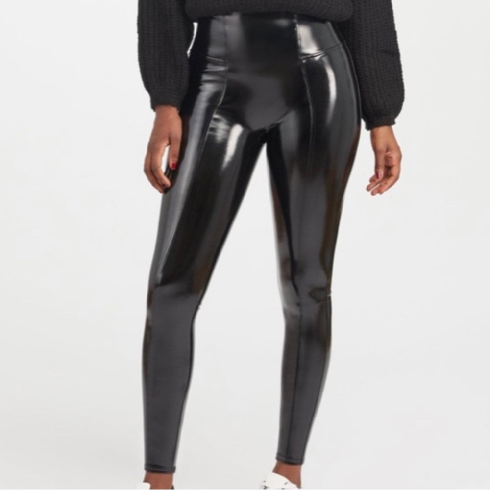 Spanx patent faux leather leggings